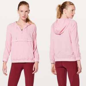Lululemon Jacket Womens 2 Petal Pink Pack It Light 1/2 Zip Pullover Hoodie Gym